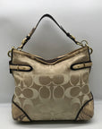 Coach Colette Beige Sateen Snakeskin Hobo Bag-16408