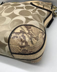 Coach Colette Beige Sateen Snakeskin Hobo Bag-16408