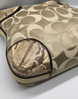 Coach Colette Beige Sateen Snakeskin Hobo Bag-16408