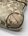 Coach Colette Beige Sateen Snakeskin Hobo Bag-16408