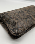 Tory Burch Gray & Black Snake Embossed Leather Reva Clutch