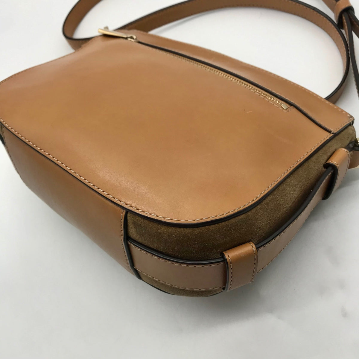 Michael Kors Brown Romy Medium Suede Messenger Bag