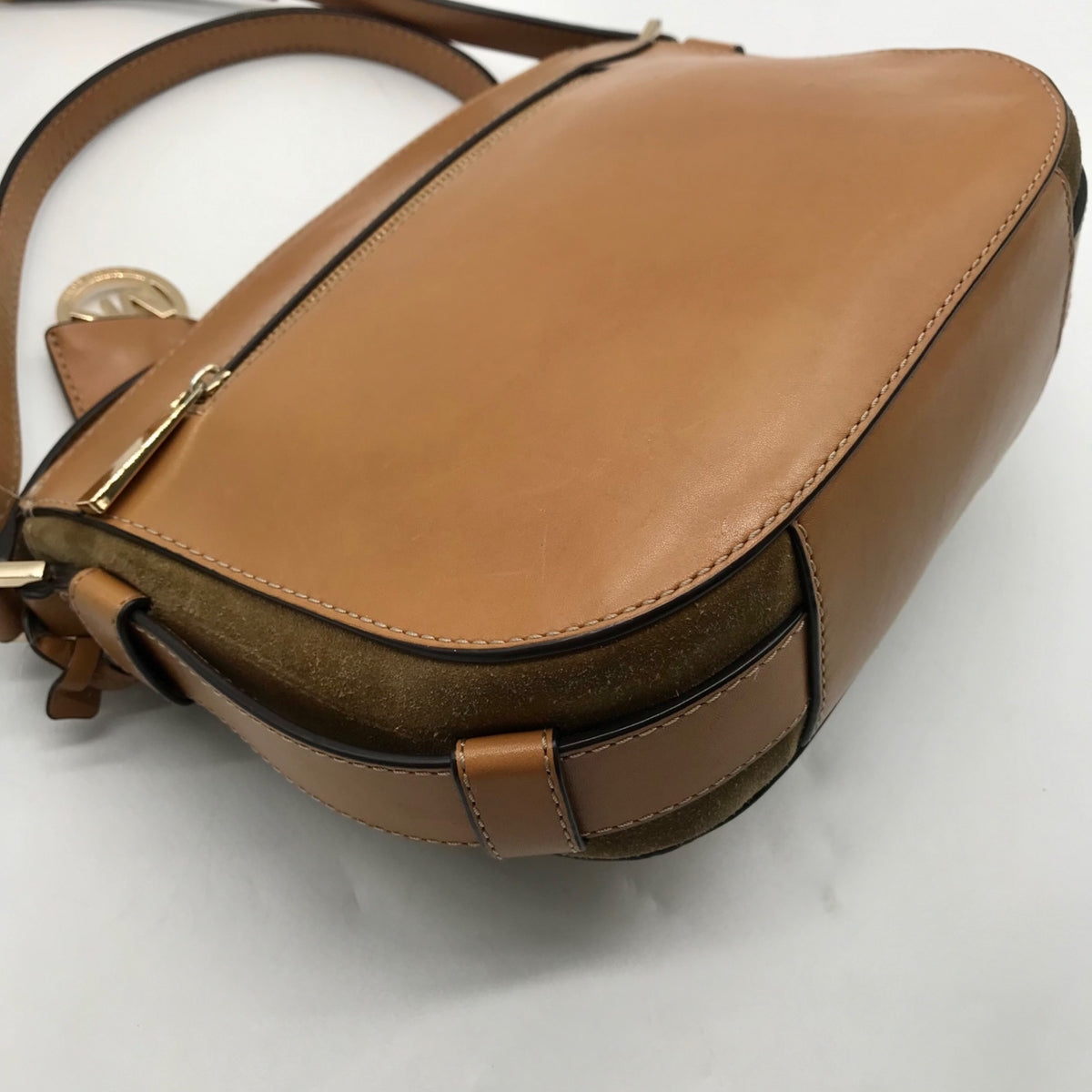 Michael Kors Brown Romy Medium Suede Messenger Bag
