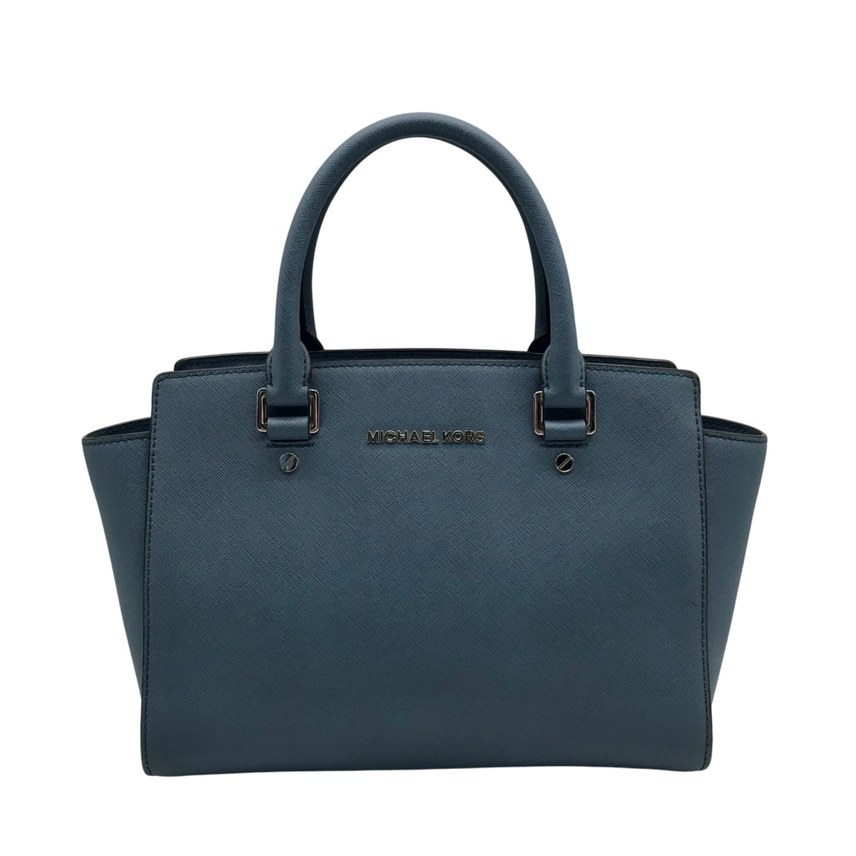 Michael Kors Blue Saffiano Leather Selma Satchel