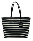 Kate Spade Hyde Lane Black & White Striped Riley Tote