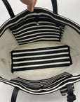 Kate Spade Hyde Lane Black & White Striped Riley Tote