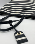 Kate Spade Hyde Lane Black & White Striped Riley Tote