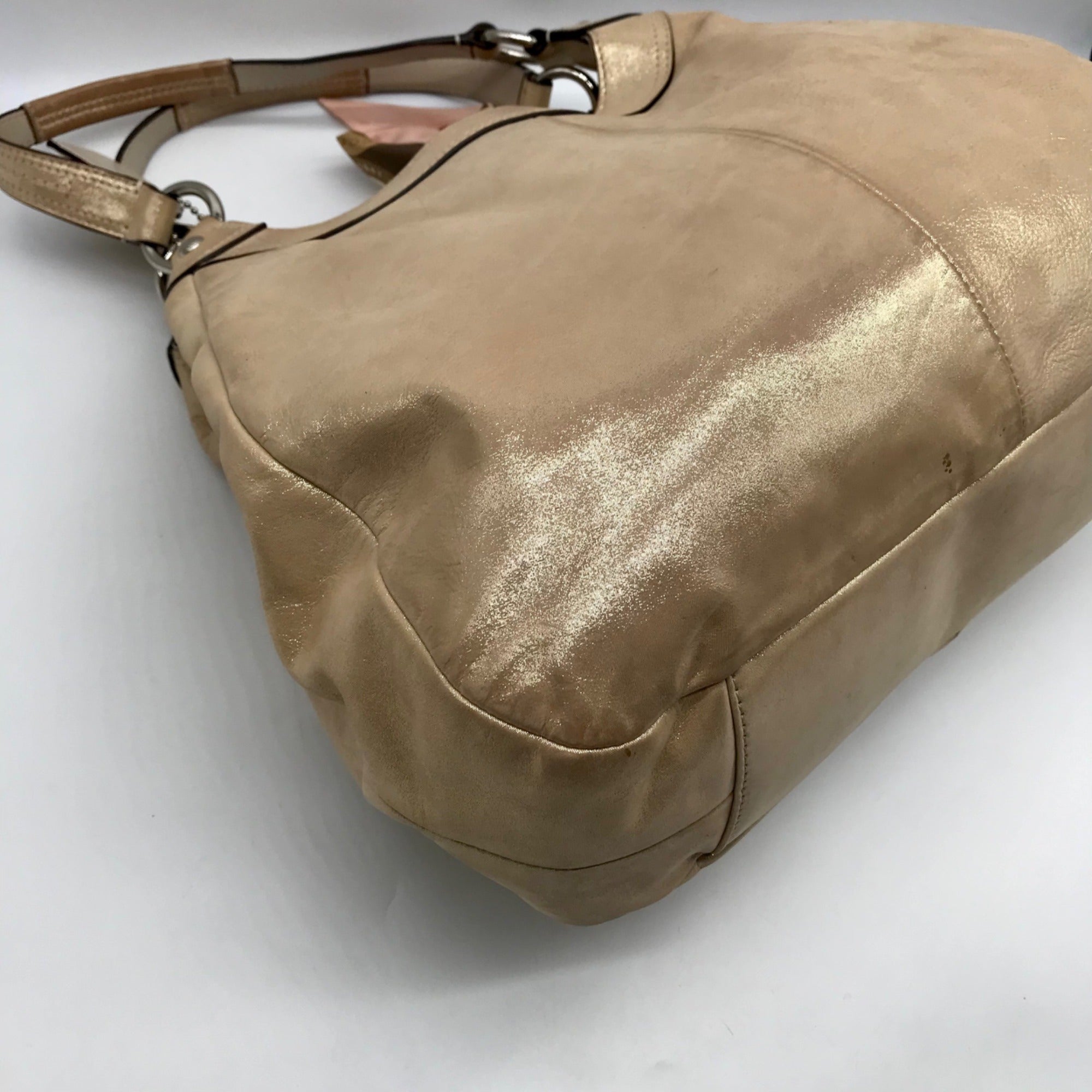 Coach Metallic Gold Leather Soho Lynn Hobo Bag F17092