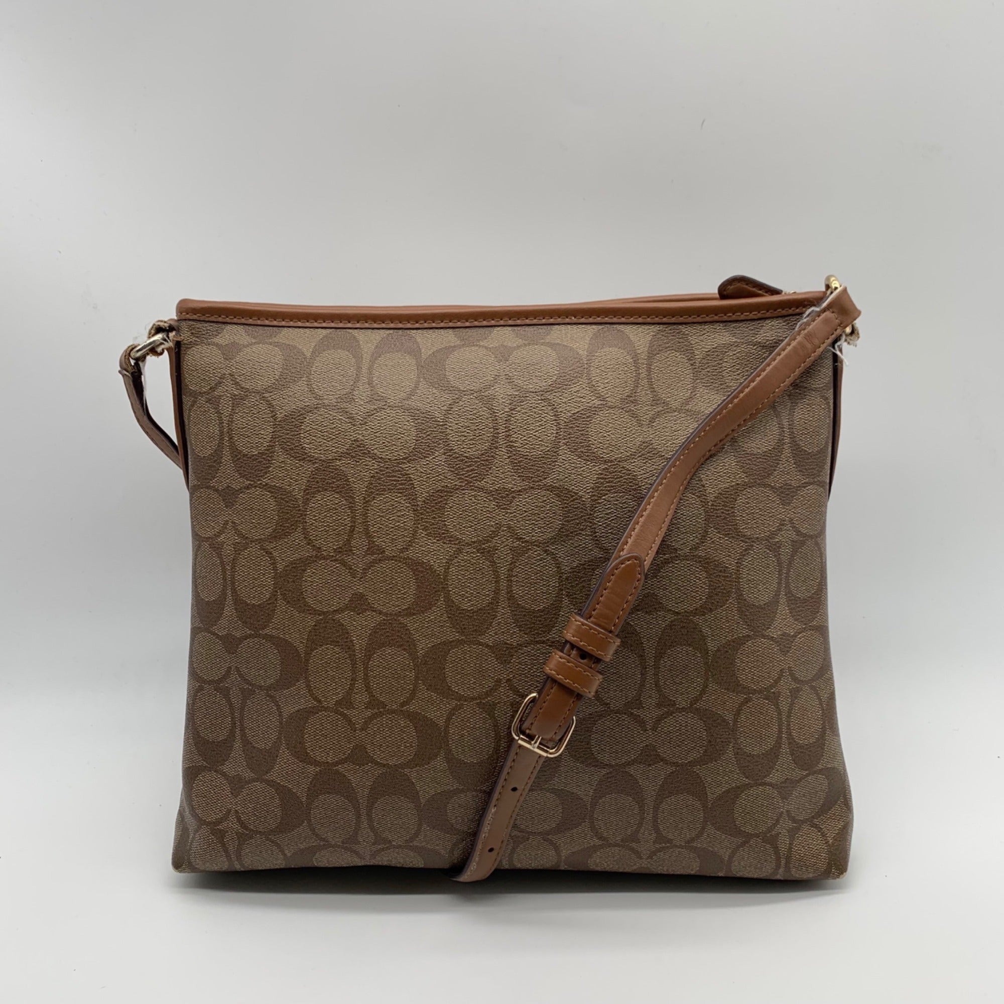 Coach Brown Signature Coated Canvas Messenger Bag F53297