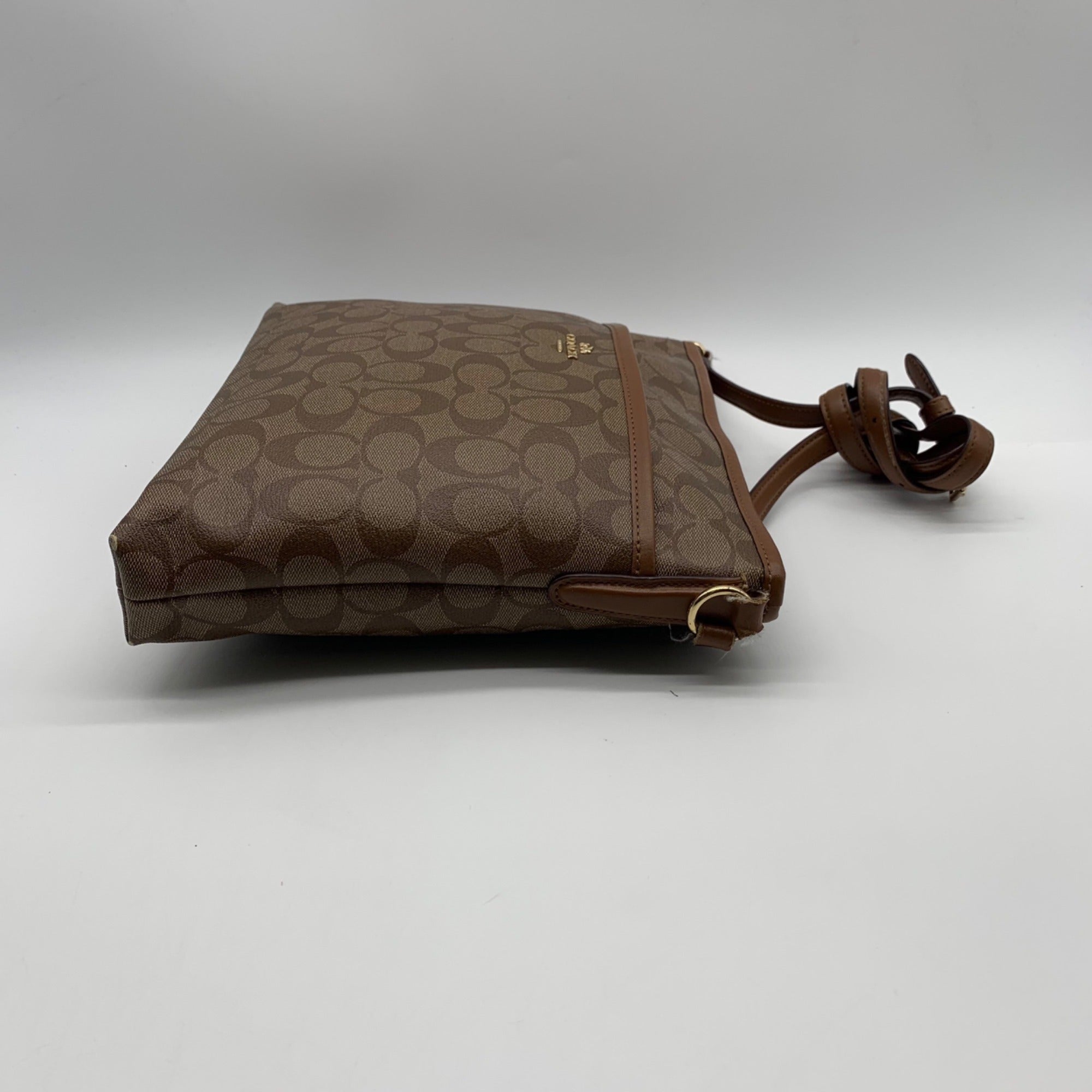 Coach Brown Signature Coated Canvas Messenger Bag F53297