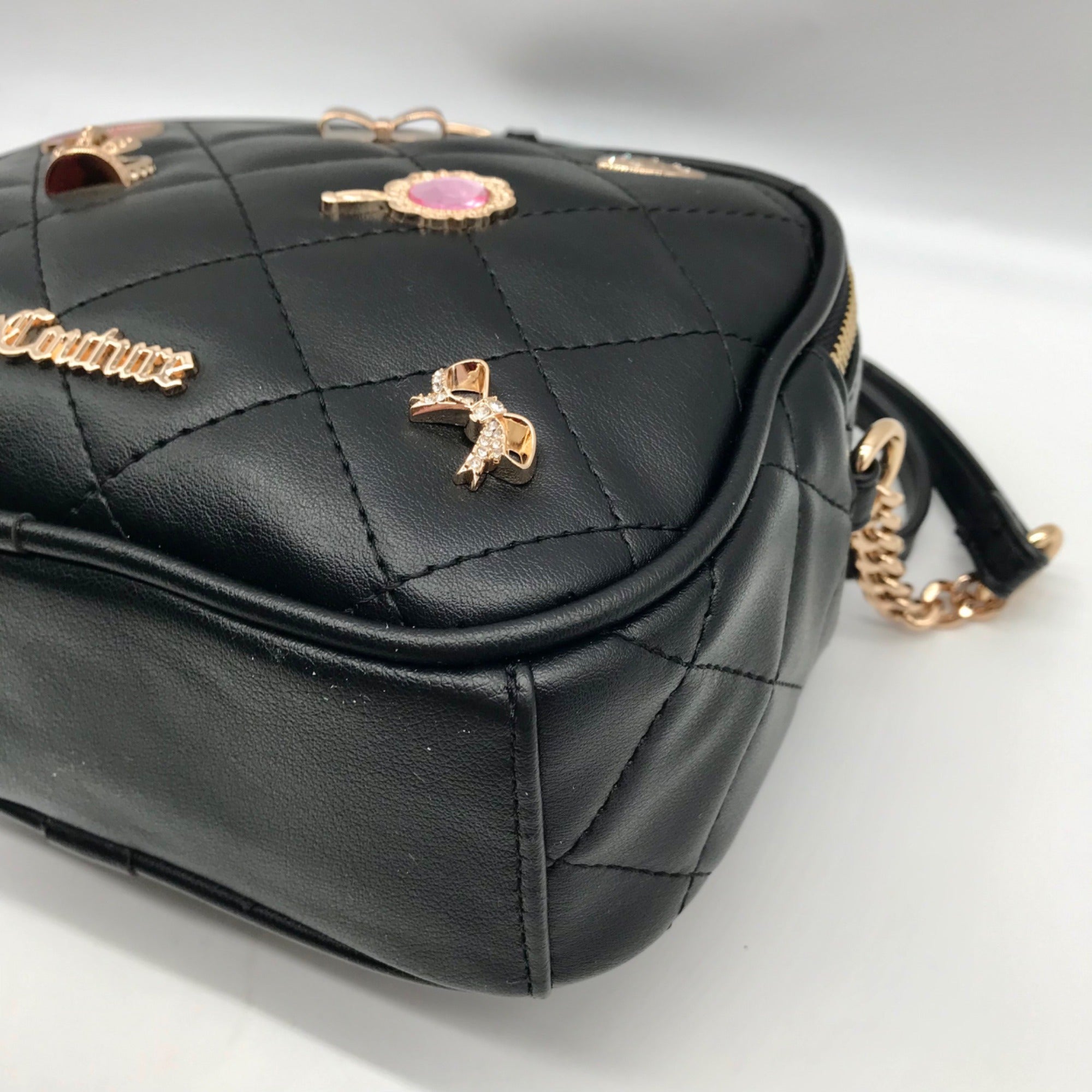 Juicy Couture Black Quilted Juicy Girl Only Camera Crossbody Bag