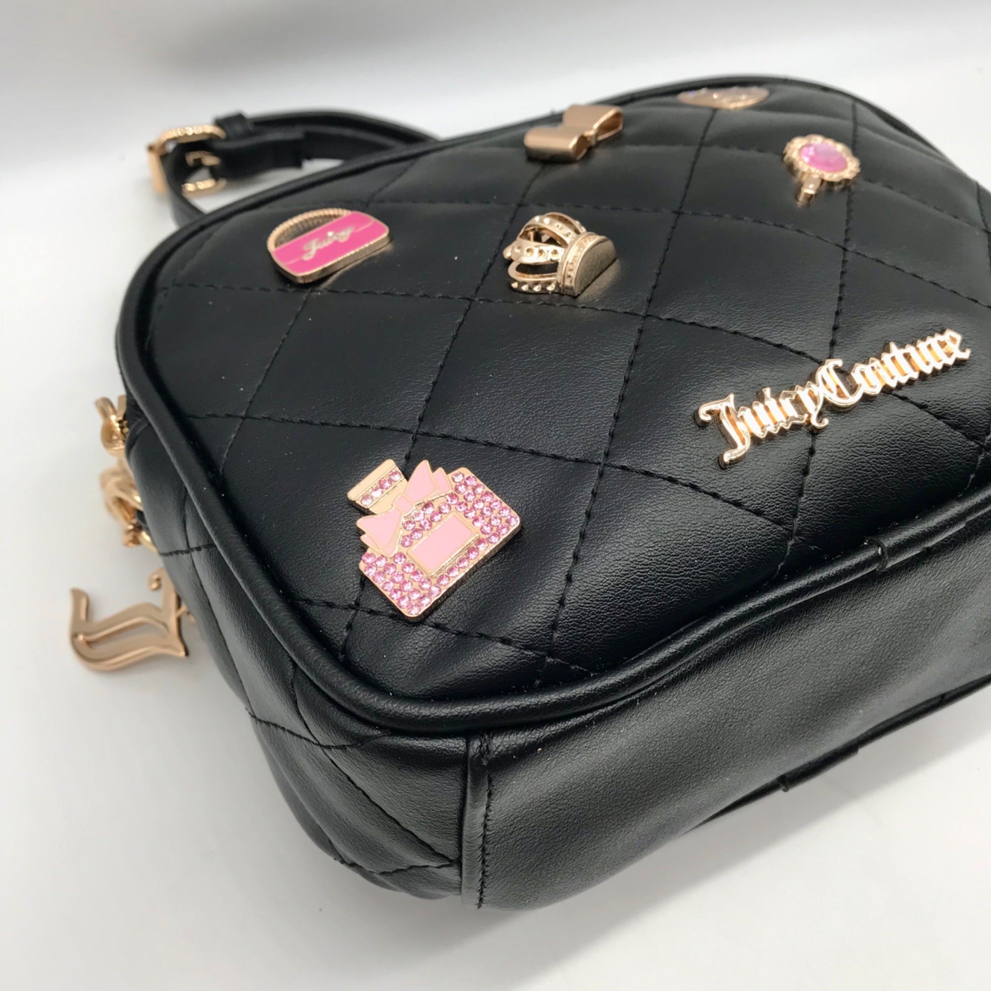 Juicy Couture Black Quilted Juicy Girl Only Camera Crossbody Bag