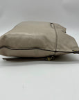 Hobo Beige Leather Shoulder Bag