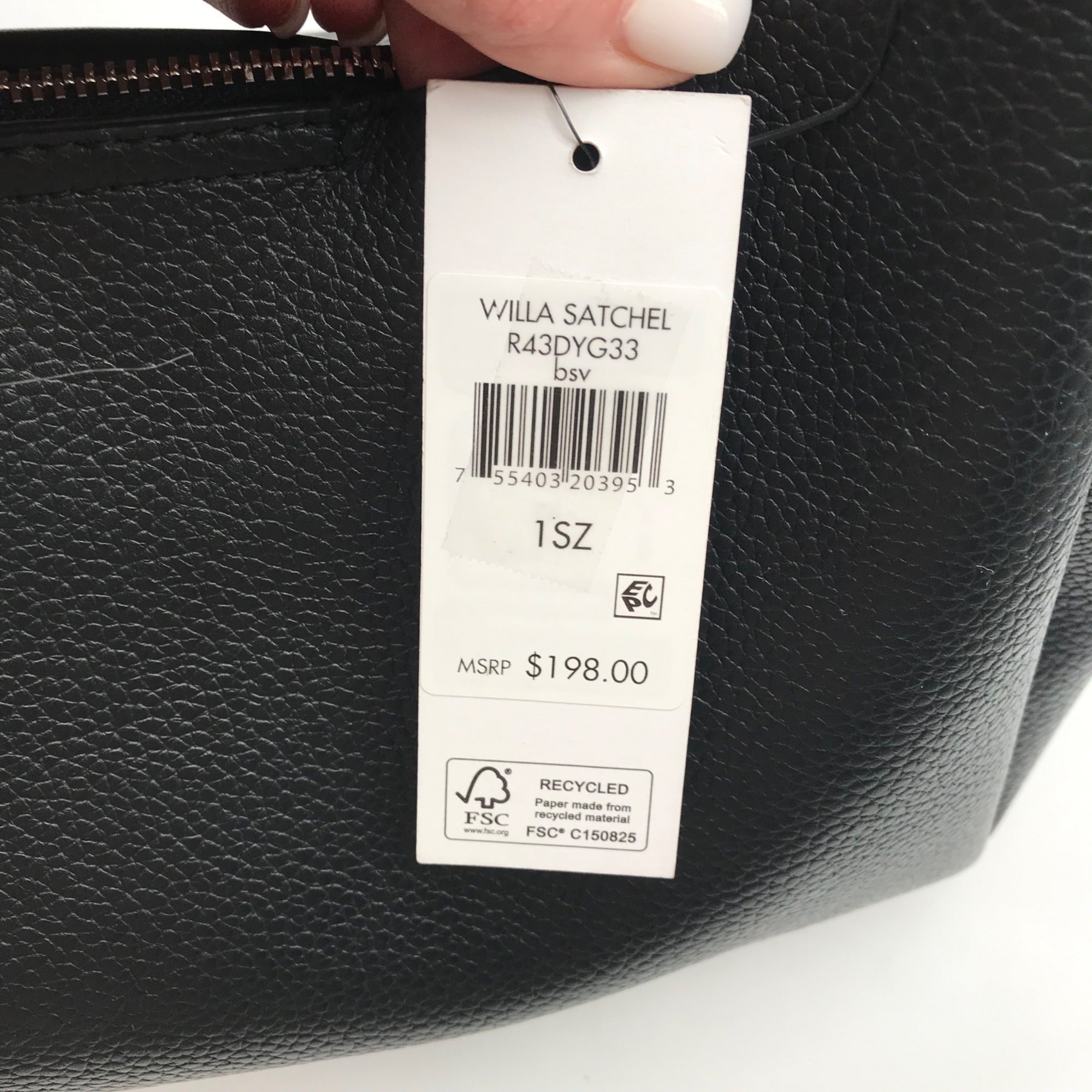 DKNY Black Top Handle Willa Satchel