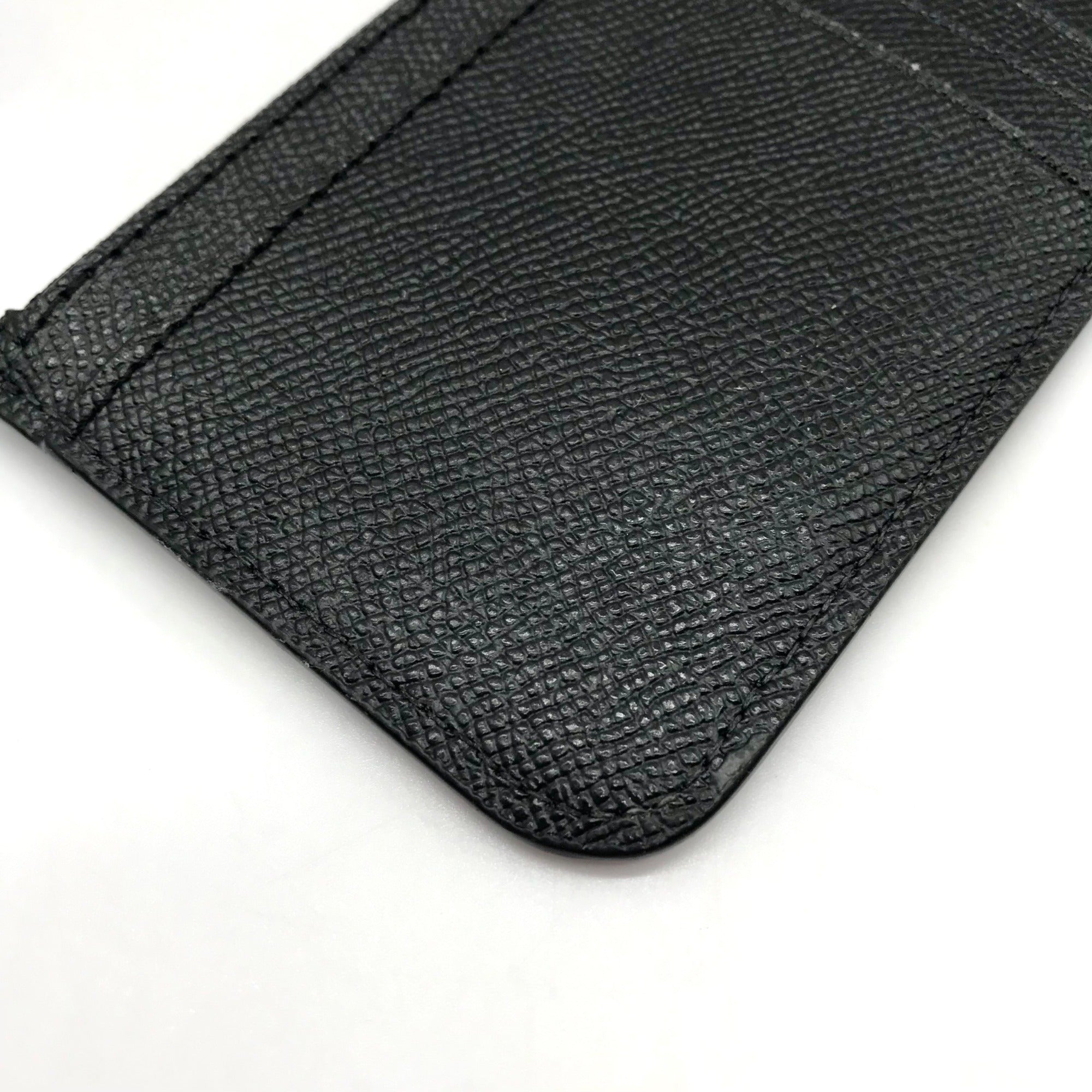 Coach Black Crossgrain Leather Zip Card Case