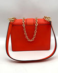 Michael Kors Orange Saffiano Leather Greenwich Small Crossbody Bag