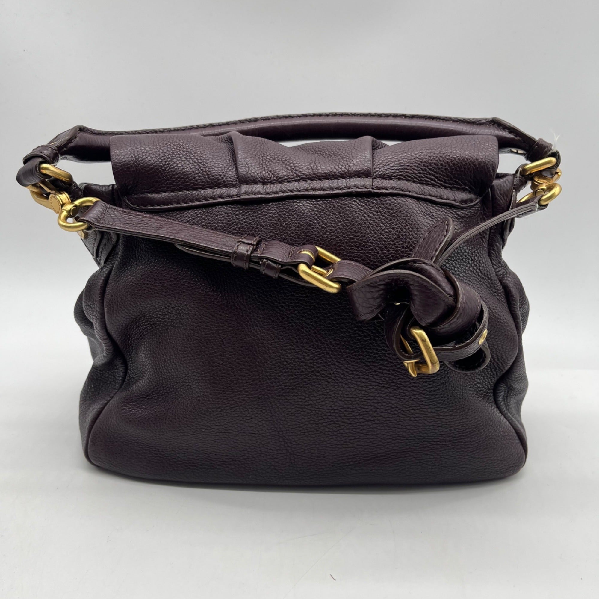 Marc Jacobs Deep Plum Pebbled Leather Hobo Shoulder Bag