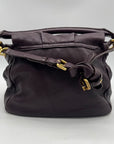 Marc Jacobs Deep Plum Pebbled Leather Hobo Shoulder Bag