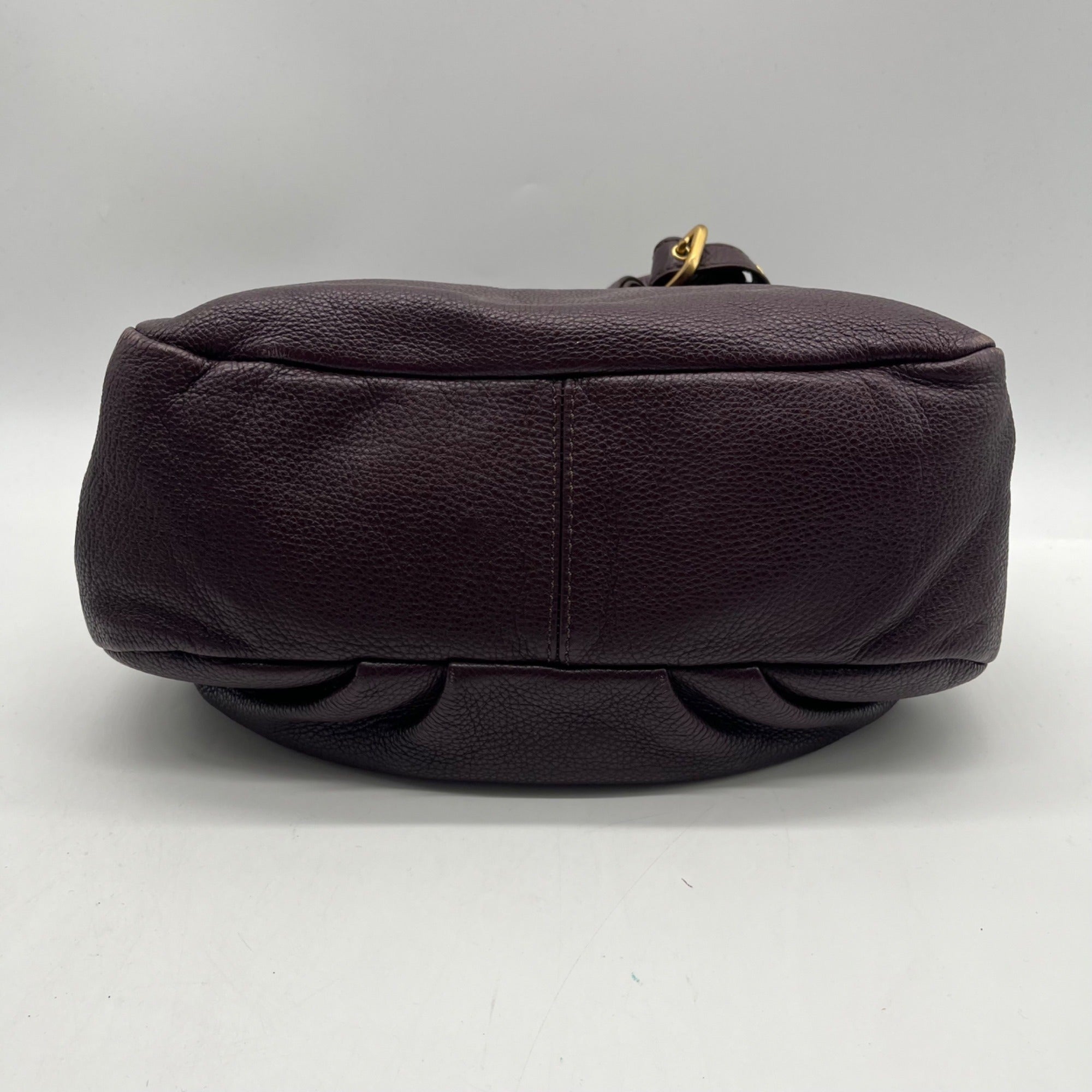 Marc Jacobs Deep Plum Pebbled Leather Hobo Shoulder Bag