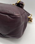 Marc Jacobs Deep Plum Pebbled Leather Hobo Shoulder Bag