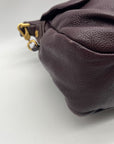 Marc Jacobs Deep Plum Pebbled Leather Hobo Shoulder Bag
