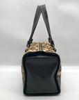 Talbots Black Leopard Print Fur Satchel Bag