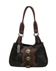American West Brown Tooled Leather Western Cowgirl Shoulder Bag