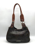American West Brown Tooled Leather Western Cowgirl Shoulder Bag
