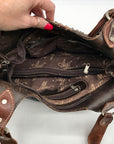 American West Brown Tooled Leather Western Cowgirl Shoulder Bag