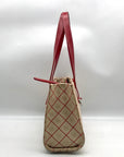 Dooney & Bourke Beige & Red Monogram Canvas East West Shopper Shoulder Bag
