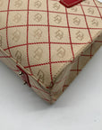 Dooney & Bourke Beige & Red Monogram Canvas East West Shopper Shoulder Bag
