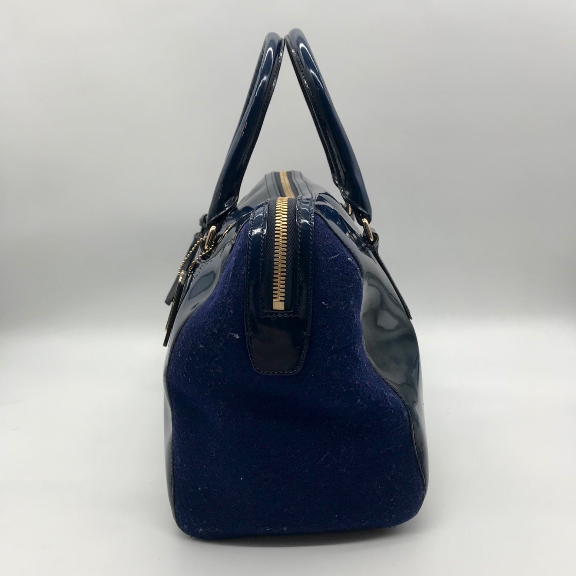 Coach Dark Blue Patent Leather Legacy Helya  Convertible Satchel Bag 26931