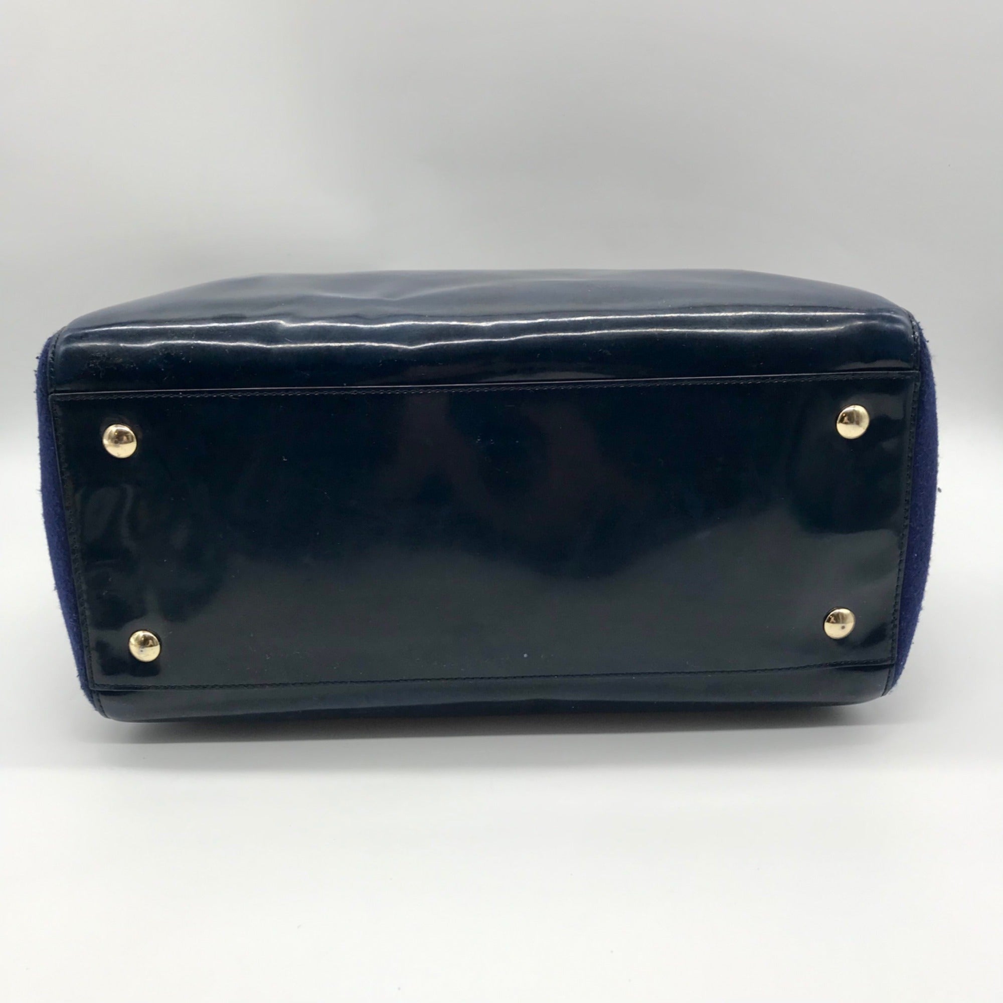 Coach Dark Blue Patent Leather Legacy Helya  Convertible Satchel Bag 26931