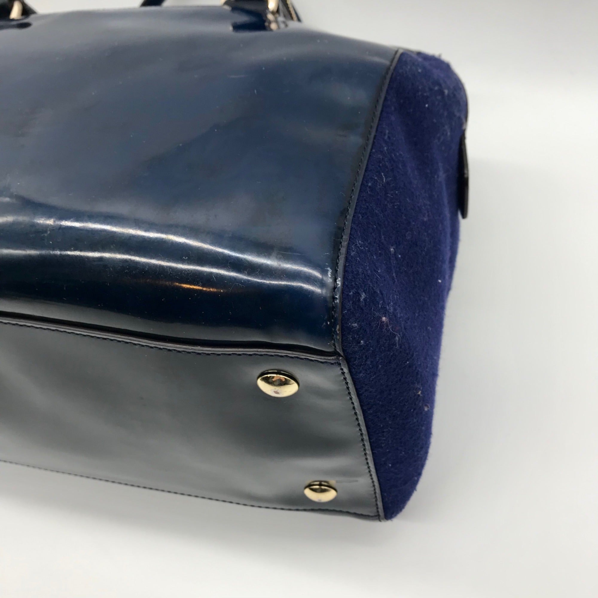 Coach Dark Blue Patent Leather Legacy Helya  Convertible Satchel Bag 26931