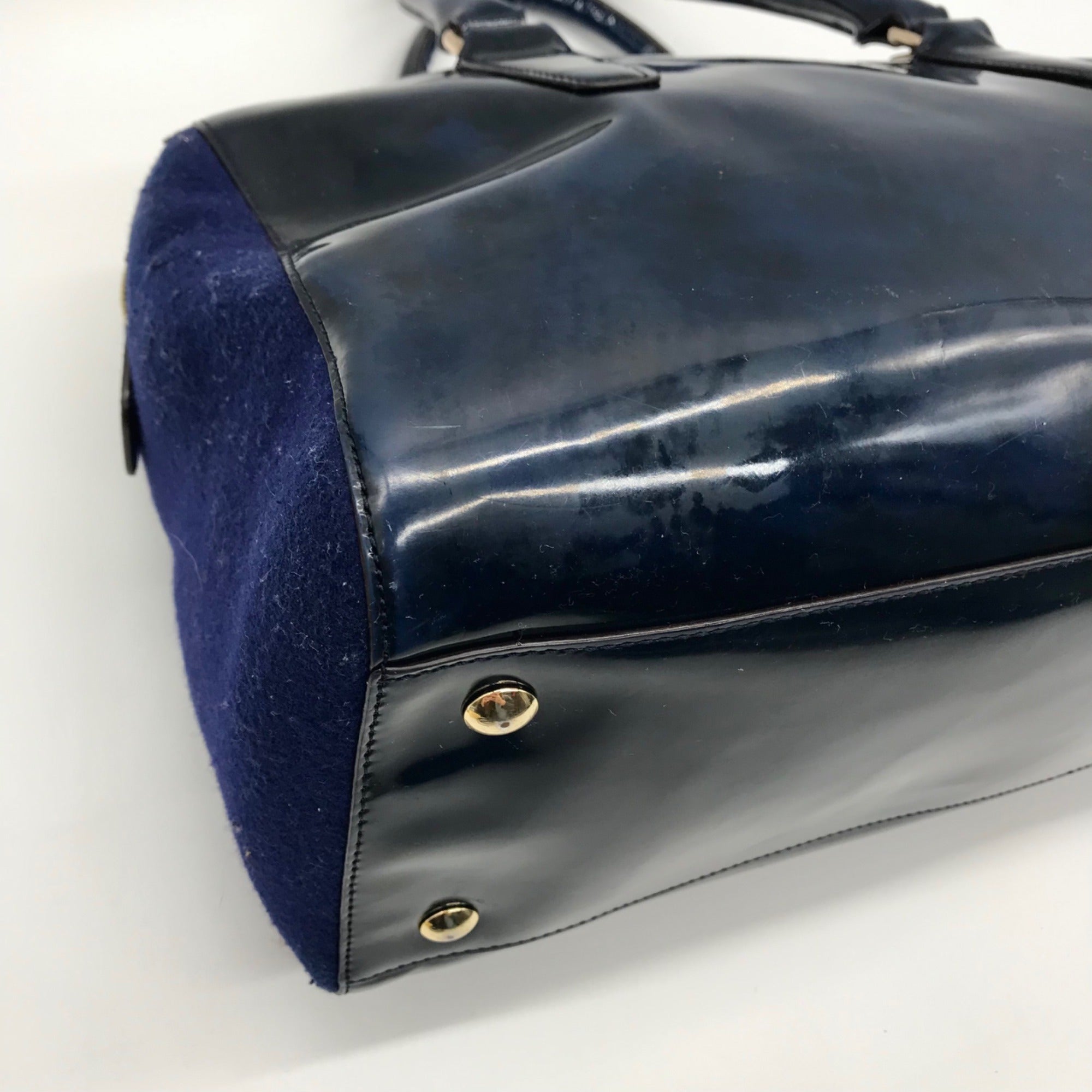 Coach Dark Blue Patent Leather Legacy Helya  Convertible Satchel Bag 26931