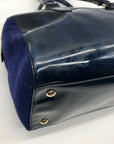 Coach Dark Blue Patent Leather Legacy Helya  Convertible Satchel Bag 26931