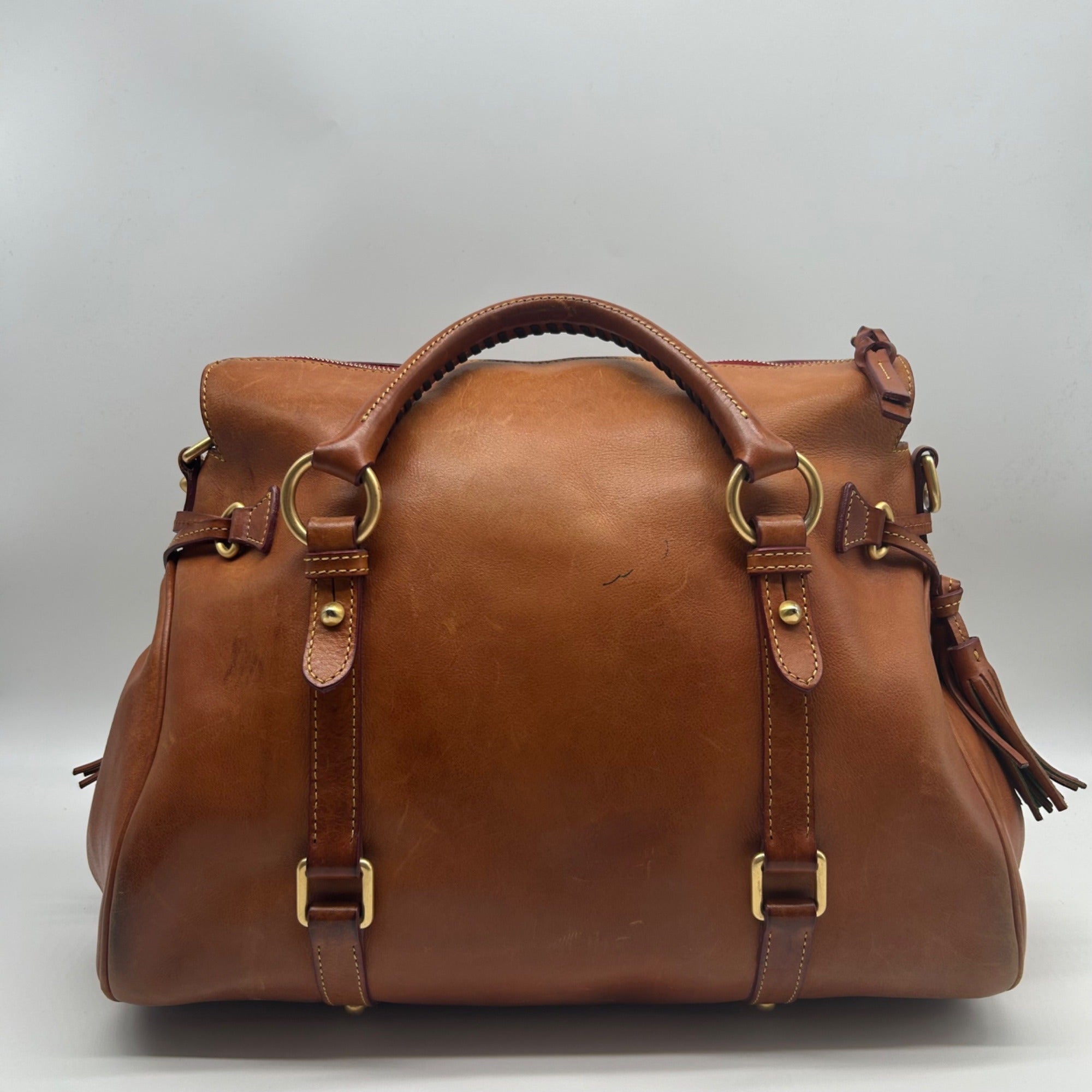 Donney &amp; Bourke Brown Classic Leather Satchel Bag