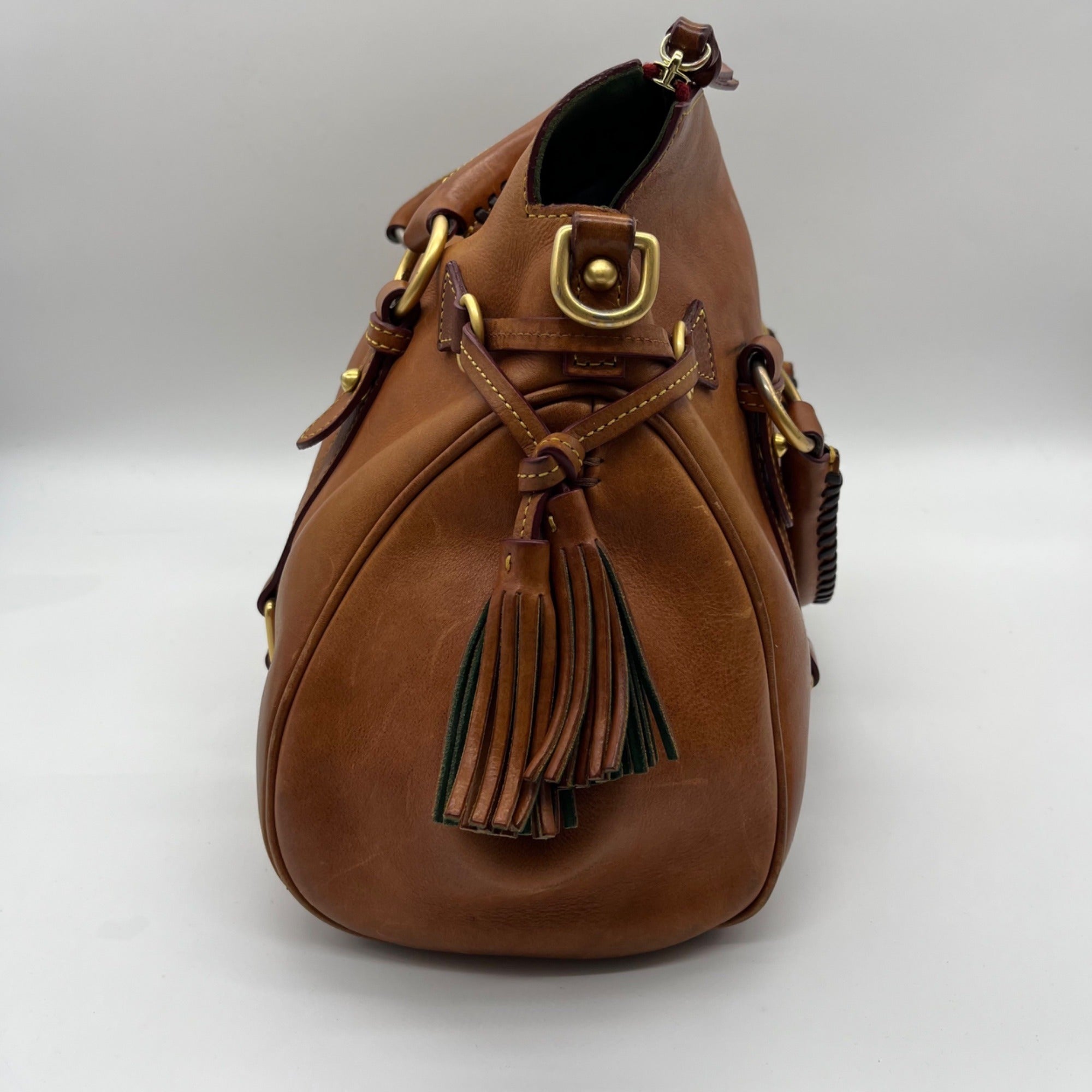 Donney &amp; Bourke Brown Classic Leather Satchel Bag