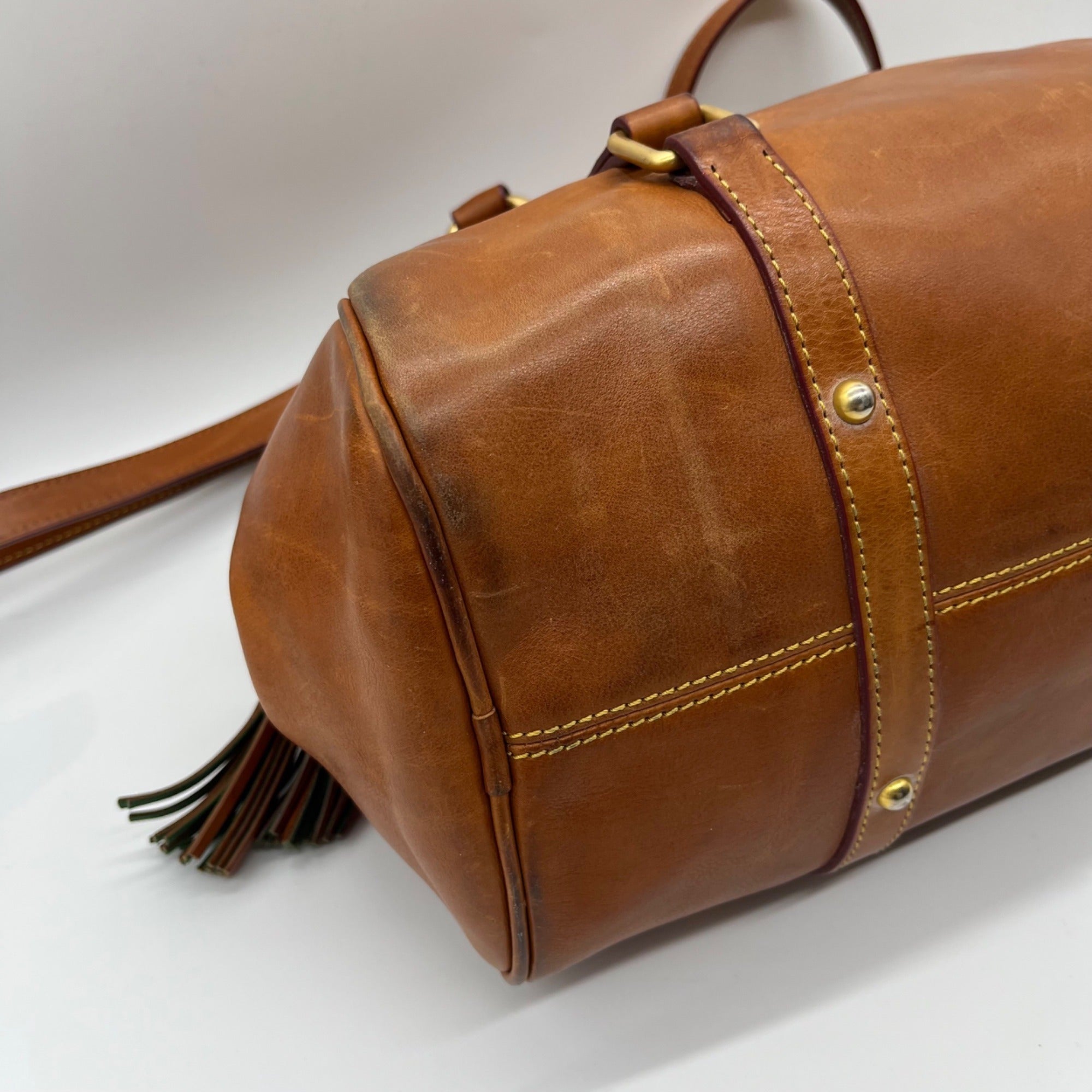 Donney &amp; Bourke Brown Classic Leather Satchel Bag