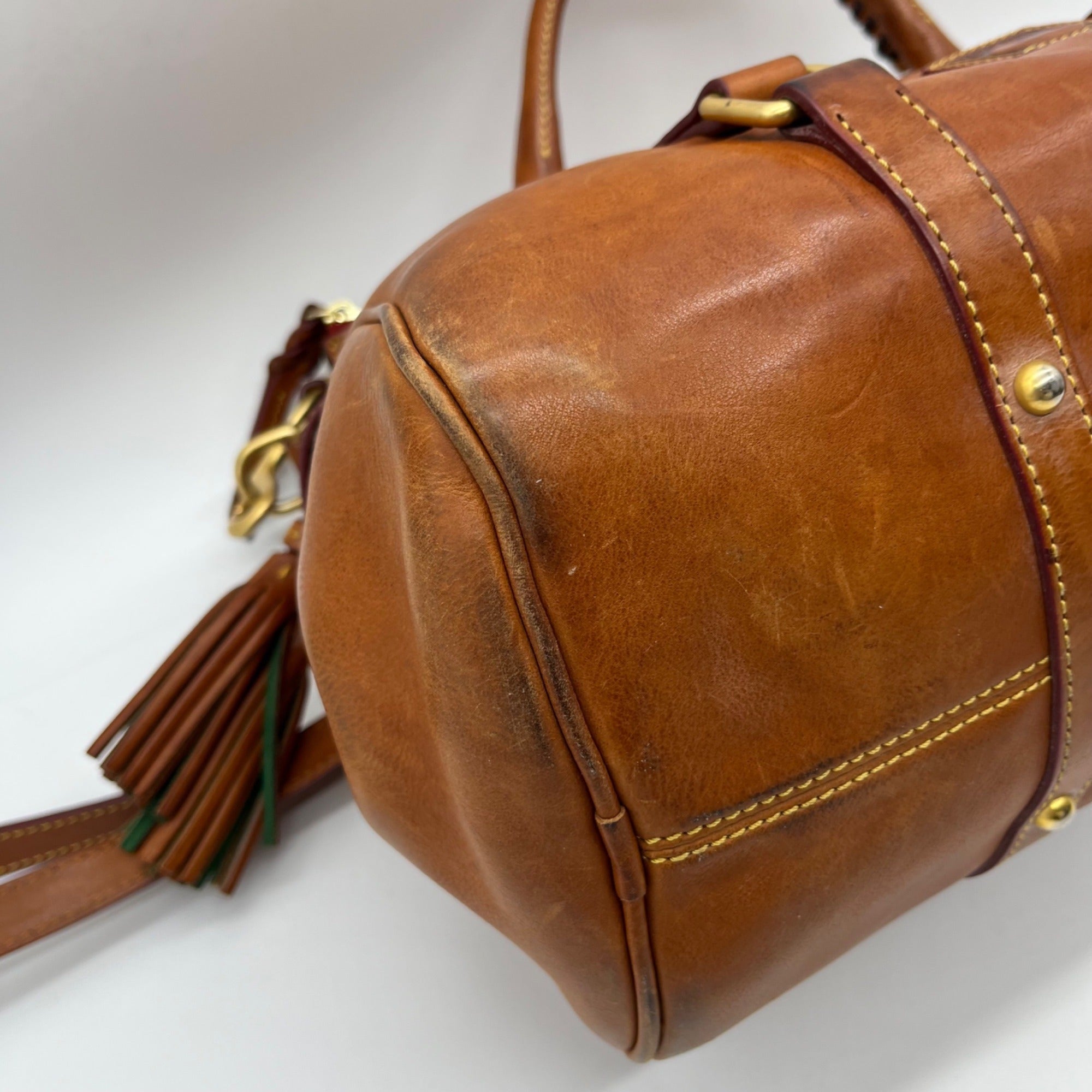 Donney &amp; Bourke Brown Classic Leather Satchel Bag