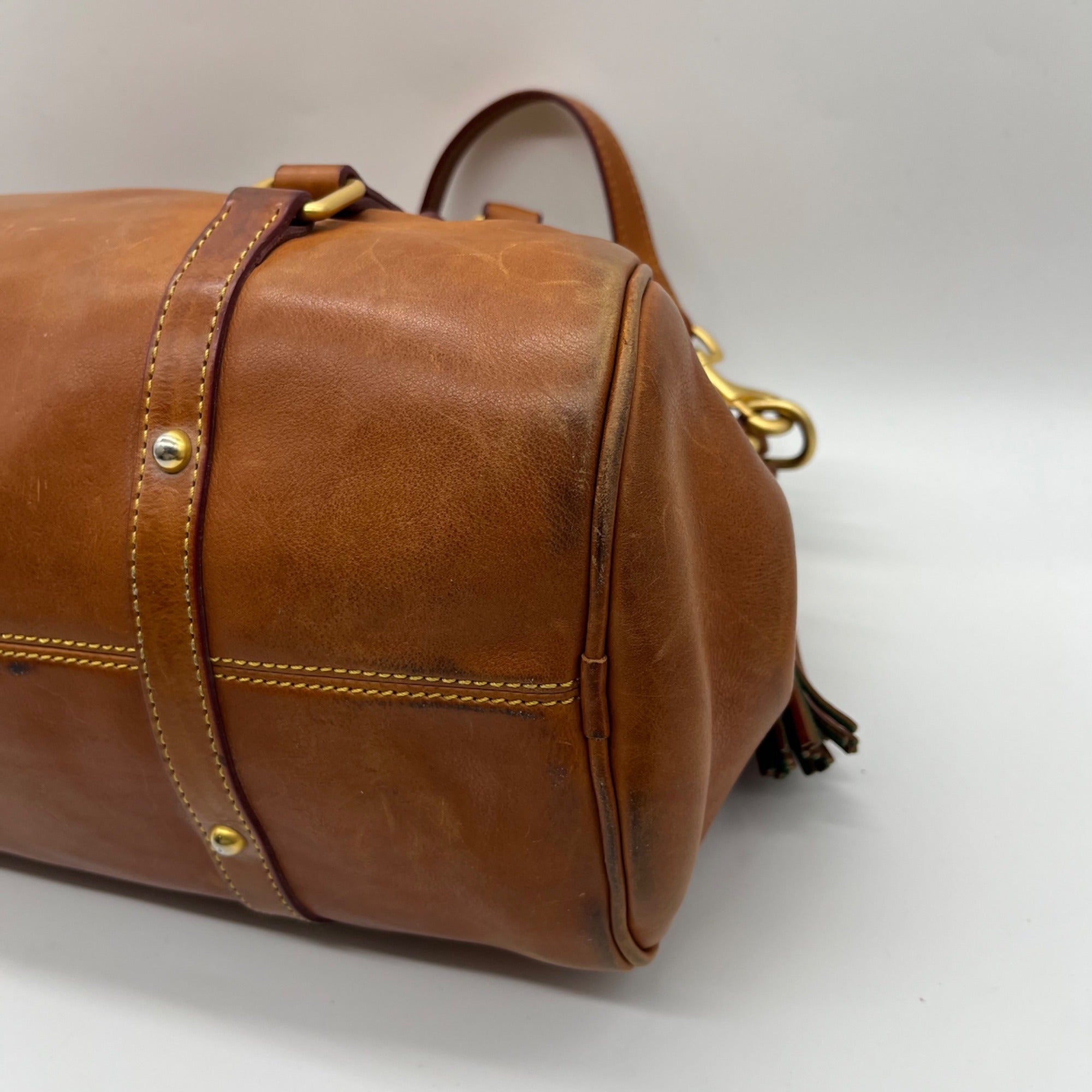 Donney &amp; Bourke Brown Classic Leather Satchel Bag