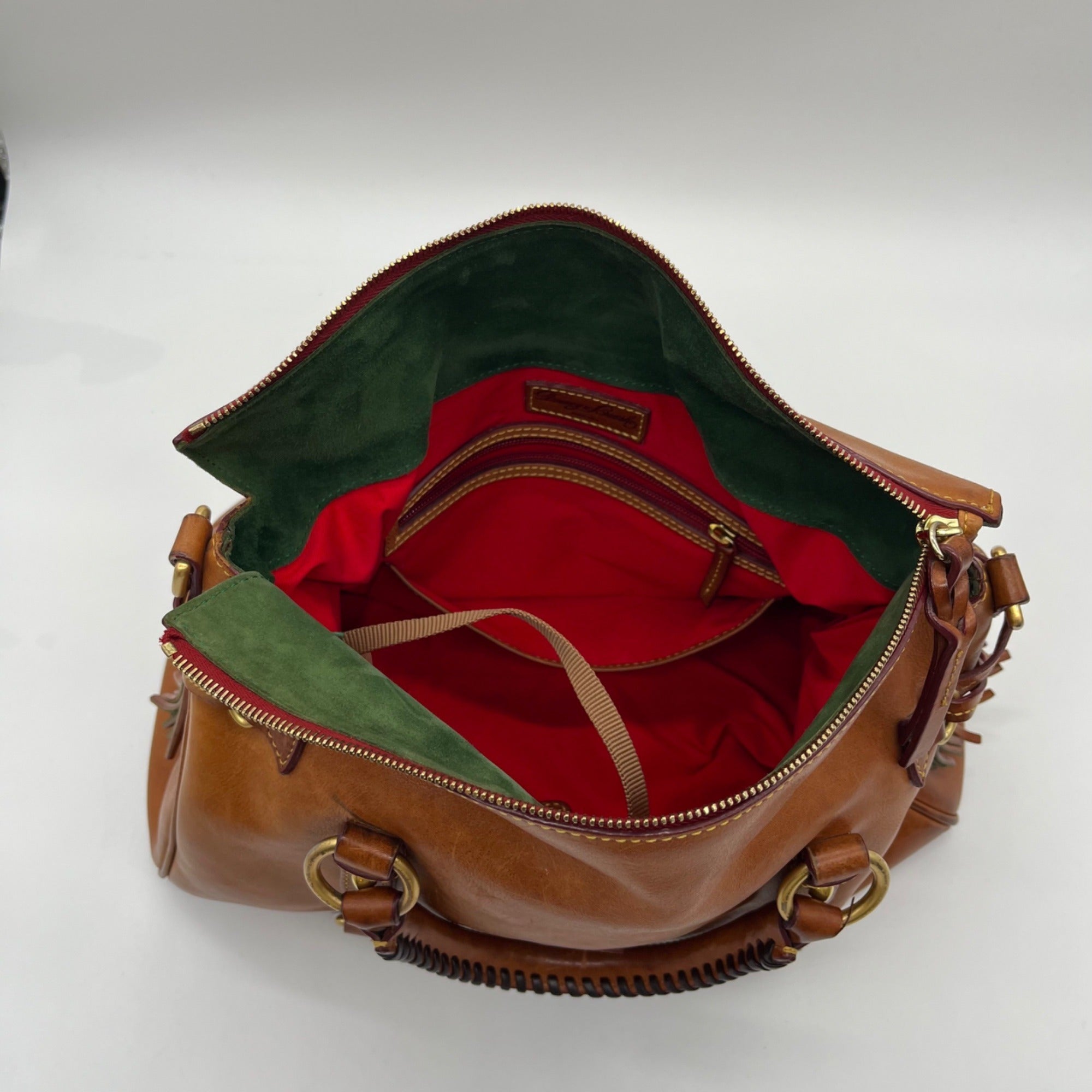 Donney &amp; Bourke Brown Classic Leather Satchel Bag