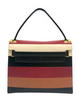 Valentino Garavani Multicolor Striped Nappa Leather My Rockstud Top Handle Tote