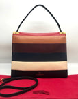 Valentino Garavani Multicolor Striped Nappa Leather My Rockstud Top Handle Tote