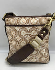 Coach Beige Signature Canvas Audrey Op Art Swirl Crossbody Bag 45572