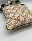 Coach Beige Signature Canvas Audrey Op Art Swirl Crossbody Bag 45572