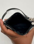 Coach Signature Black & Grey Strip Wristlet