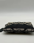 Coach Signature Black & Grey Strip Wristlet