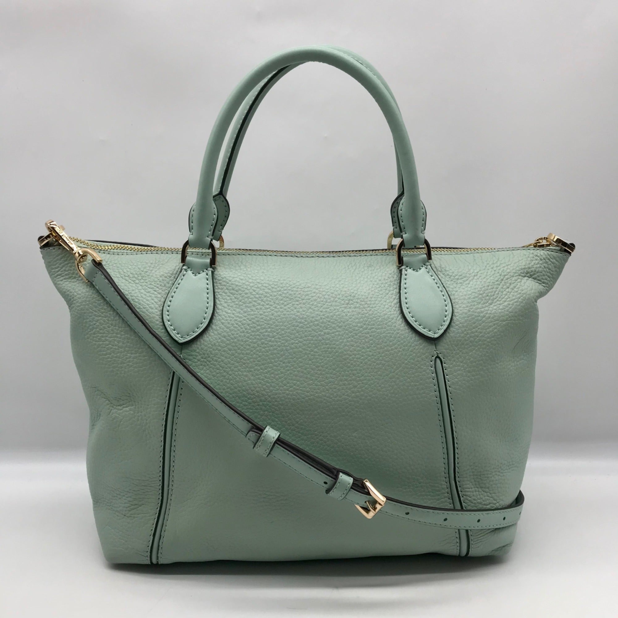 Michael Kors Mini Green Pebbled Leather Lenox Shoulder Bag