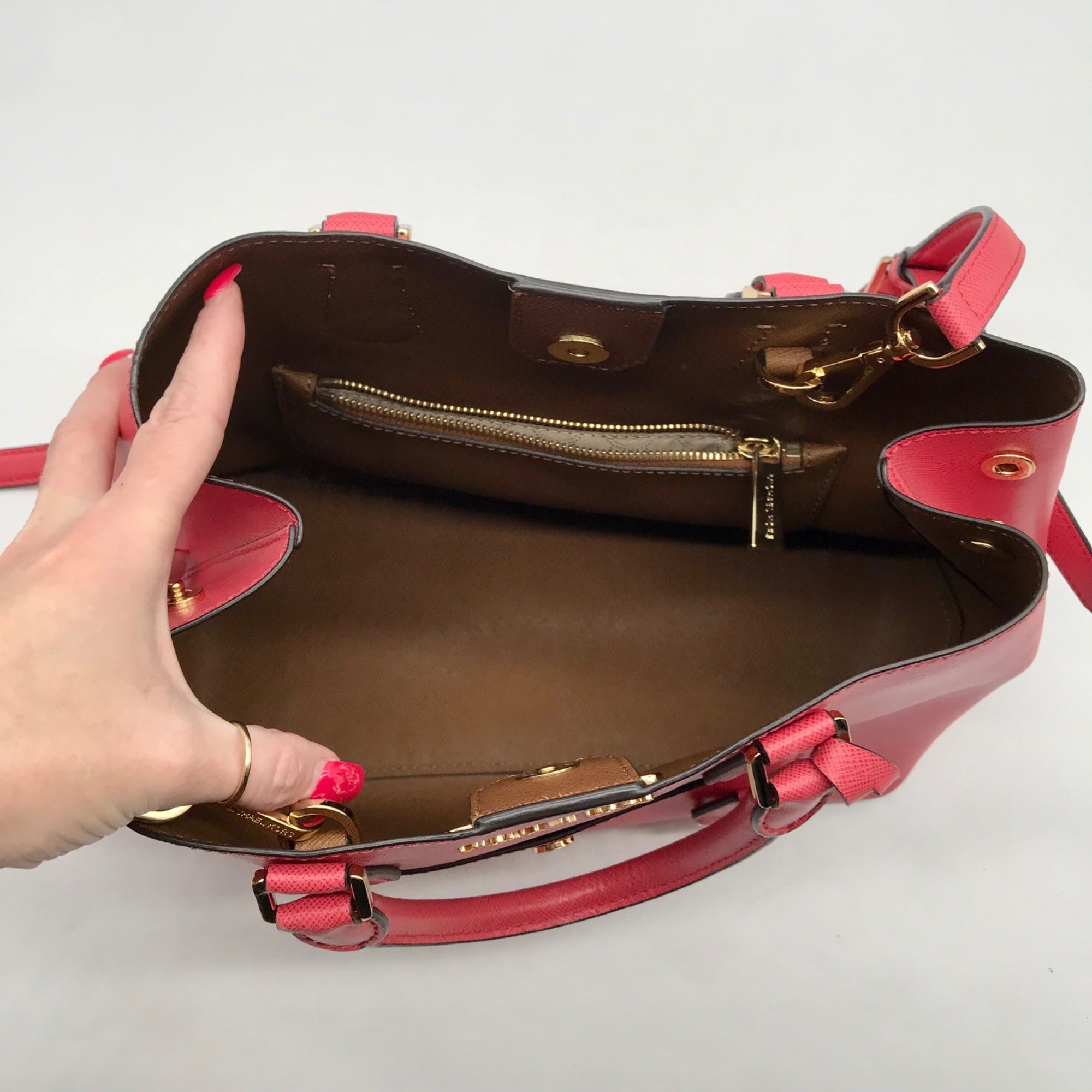 Michael Kors Greenwich Rose Pink Saffiano Leather Tote Bag